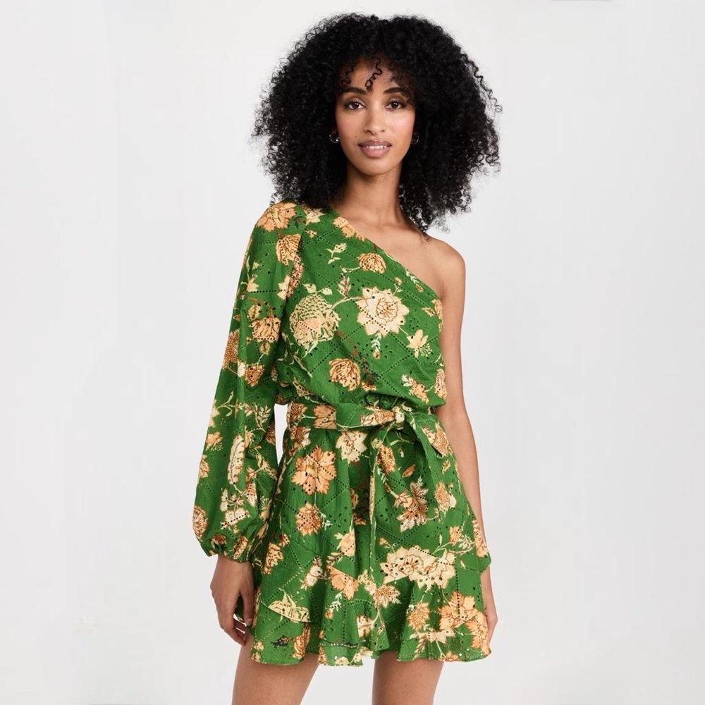 Hemant & Nandita Large Dija Green One Shoulder Dress
